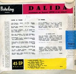 [Pochette de T’aimer follement (DALIDA) - verso]